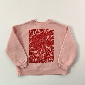 Billabong Pink and Red Graphic Women's Sweater